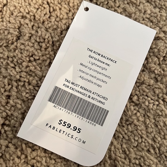 Fabletics The Row Backpack NWT - Picture 3 of 3